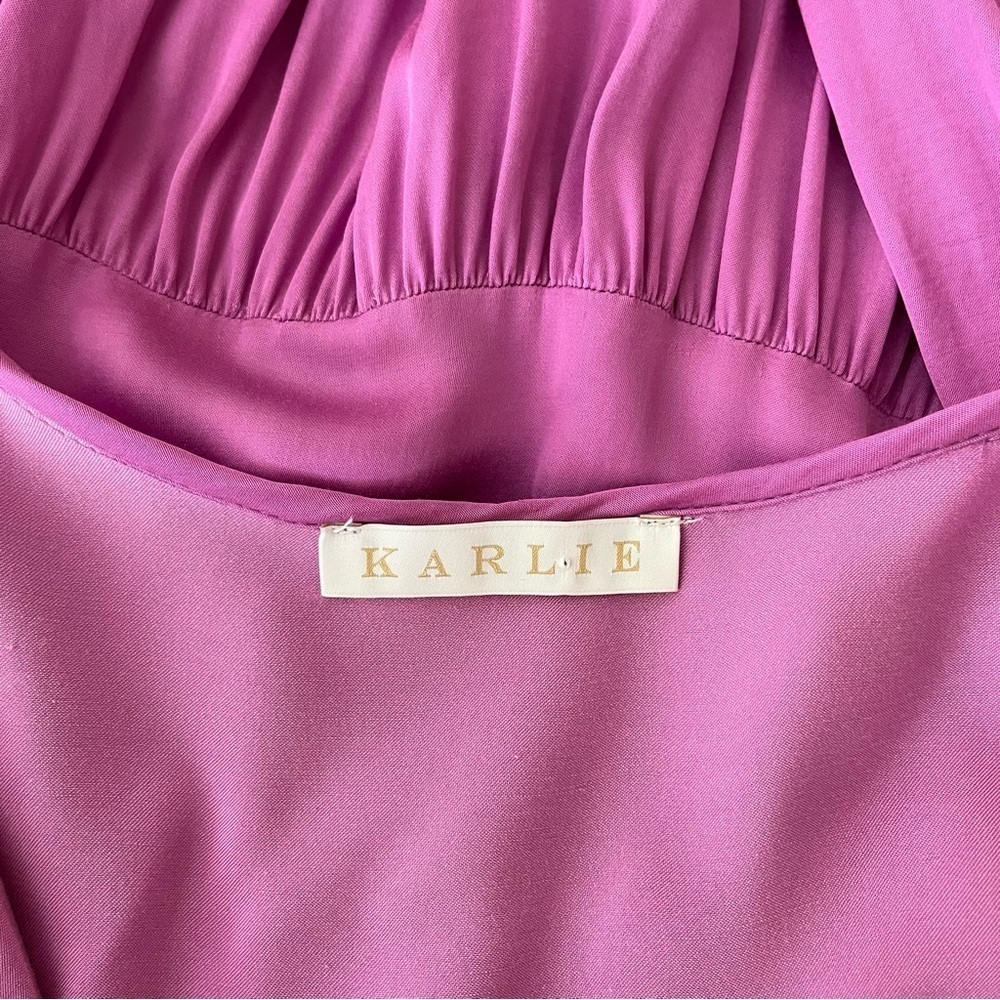 Karlie Magenta Boho Midi Dress Size Small wedding festival whimsical cottagecore - Picture 6 of 9